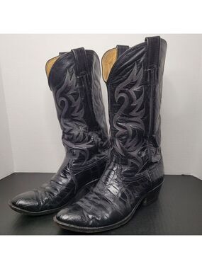 Mens Nocona Alligator Print Black Boots  #Z62994547C Size 91/2 D